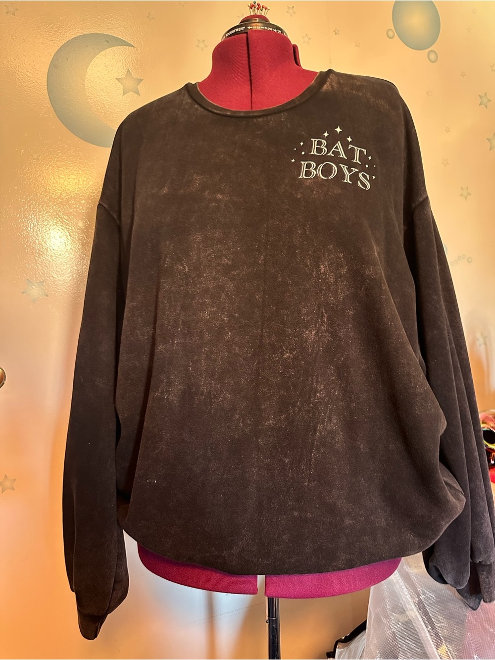 ACOTAR BAT BOYS Black Graphic Crewneck Sweatshirt Discontinued Print